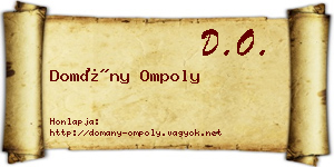 Domány Ompoly névjegykártya